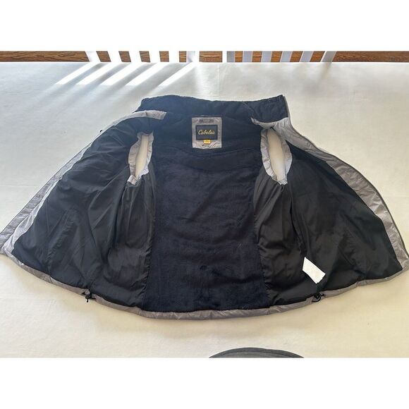 Cabela's Mens Puffer Vest XL Goose Down Pockets 4Most Down Gray Full Zip - Picture 4 of 8